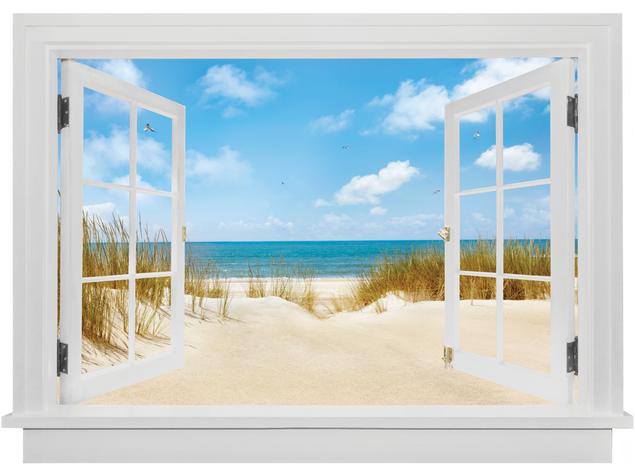 Wandtattoo - Offenes Fenster Strand