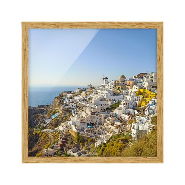 Bild mit Rahmen - Oia auf Santorini - Quadrat