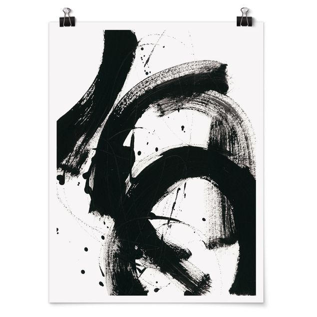 Poster Schwarz-Weiß Onyx in Bewegung