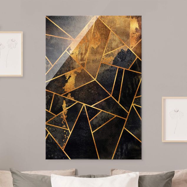 Wandbilder abstrakt Onyx mit Gold