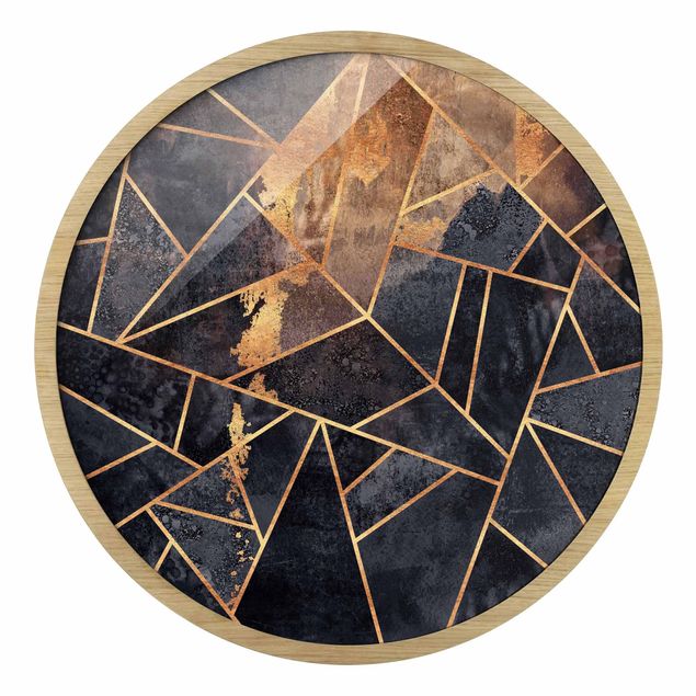 Abstrakte Bilder mit Rahmen Onyx mit Gold