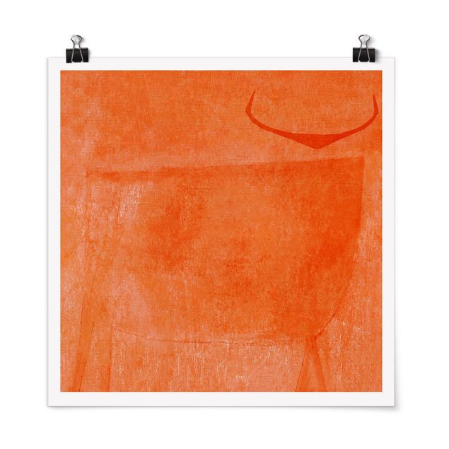 Poster abstrakt Oranger Stier