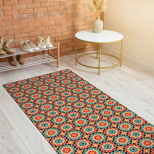 Moderne Teppiche Orientalisches Muster mit bunten Blüten