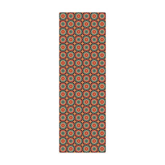 Teppich Esszimmer Orientalisches Muster mit bunten Blüten