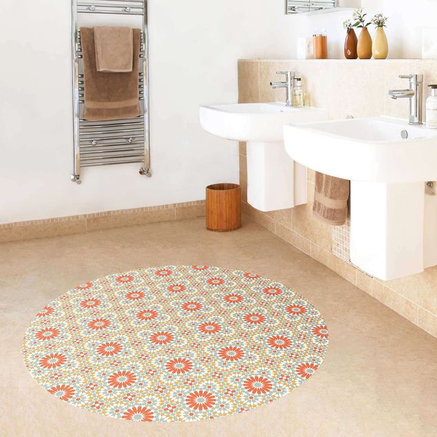 Kork Teppich Fliesenoptik Orientalisches Muster mit bunten Kacheln
