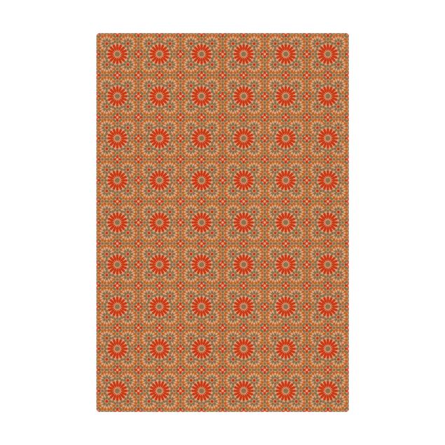 Teppich Esszimmer Orientalisches Muster mit bunten Kacheln