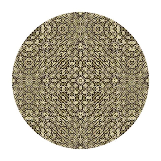 Teppich schwarz Orientalisches Muster mit goldenen Sternen