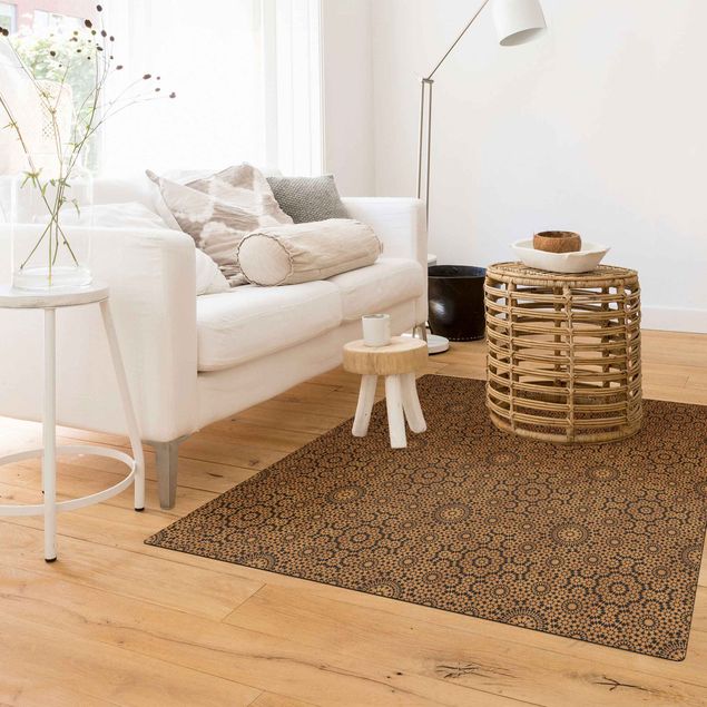 Moderne Teppiche Orientalisches Muster mit goldenen Sternen