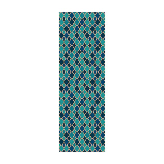 Teppich Esszimmer Orientalisches Muster mit türkisen Ornamenten