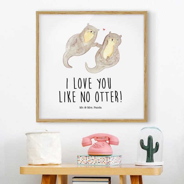 Wandbilder Tiere Mr. & Mrs. Panda - Otter - I Love You