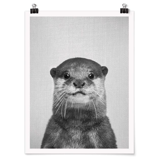Poster Tiere Otter Oswald Schwarz Weiß