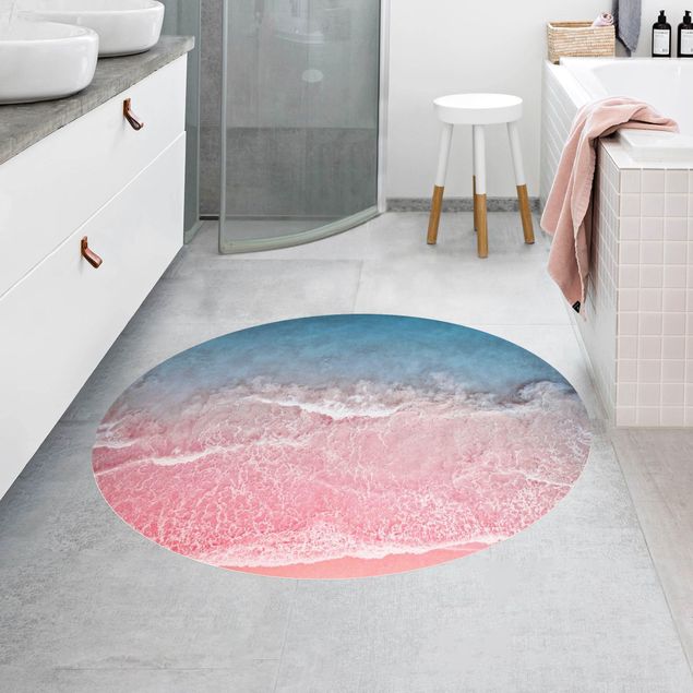 Moderner Teppich Ozean in Pink
