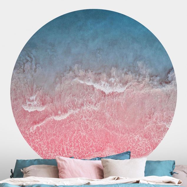 Fototapete rund Ozean in Pink