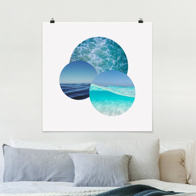 Natur Poster Ozeane im Kreis