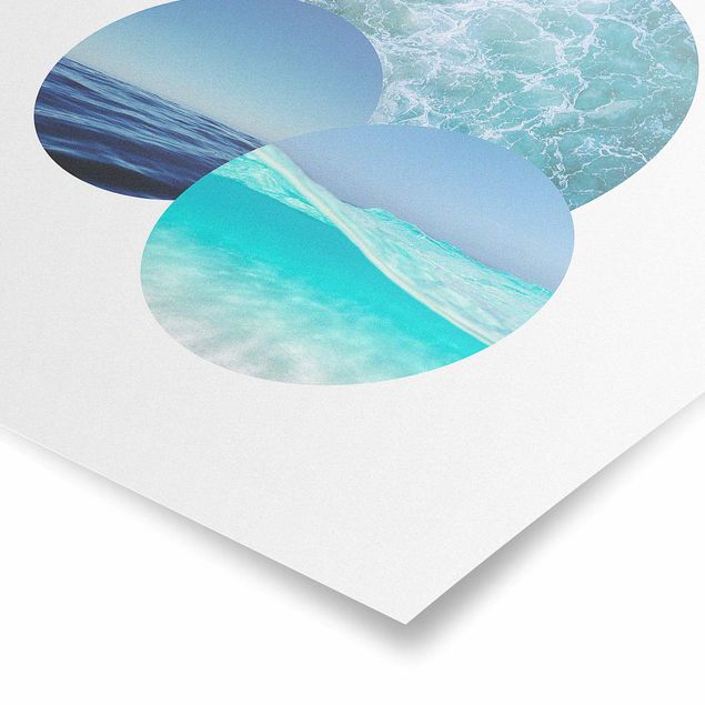 Poster - Ozeane im Kreis - Quadrat 1:1