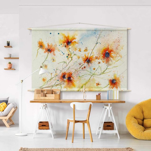 Wandtuch XXL Painted Flowers