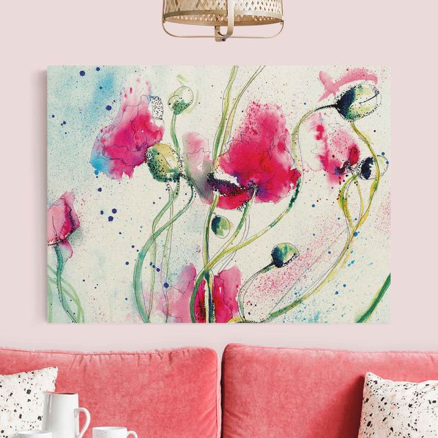Mohnblumen Leinwandbild Painted Poppies