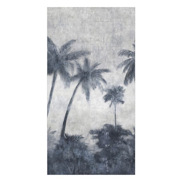 Duschrückwand Motiv Palmenkette in blau