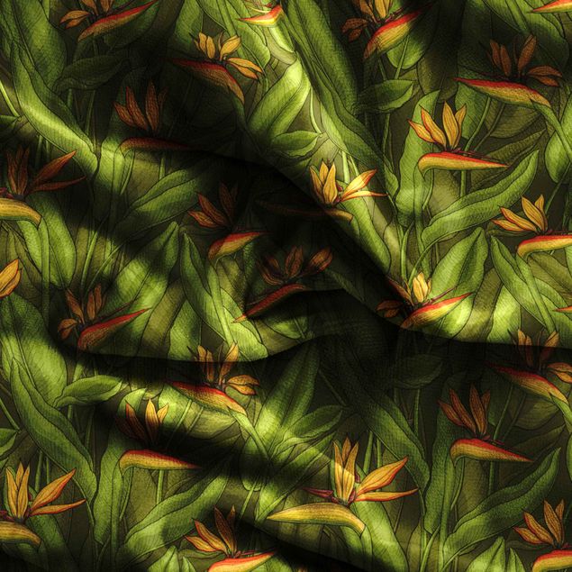 Vorhänge Muster Paradiesvogelblume