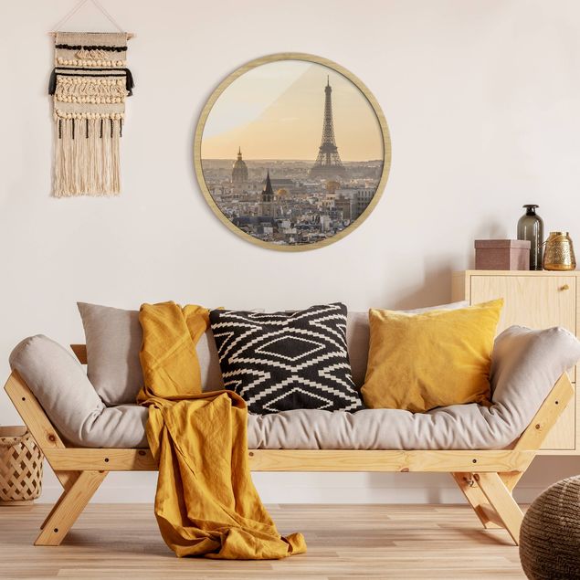 Vintage Bilder mit Rahmen Paris im Morgengrauen