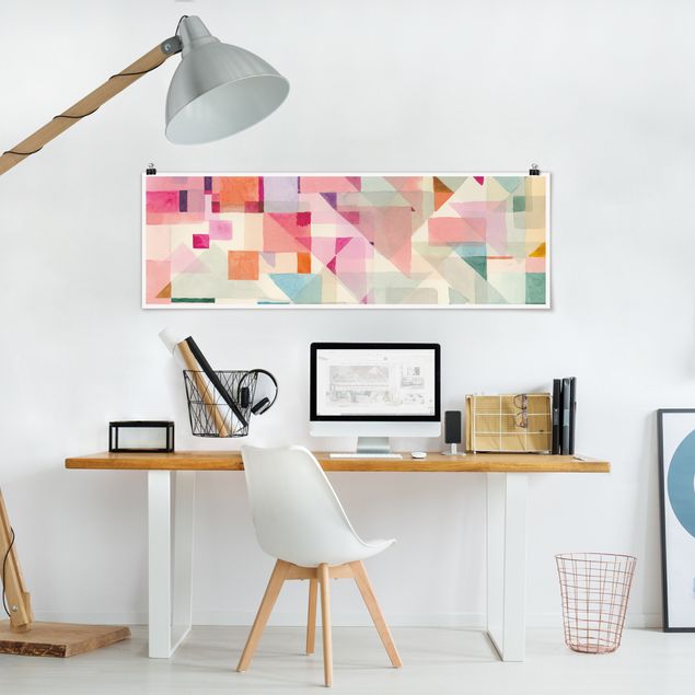 Poster abstrakt Pastellfarbene Dreiecke