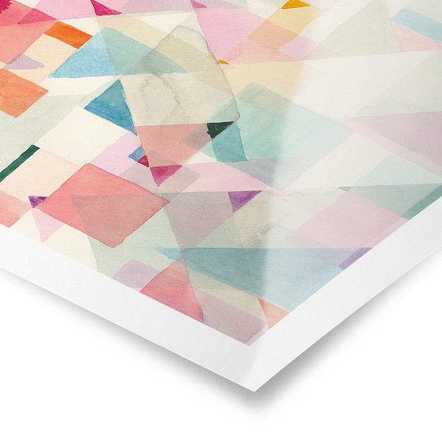Poster - Pastellfarbene Dreiecke - Hochformat 2:3