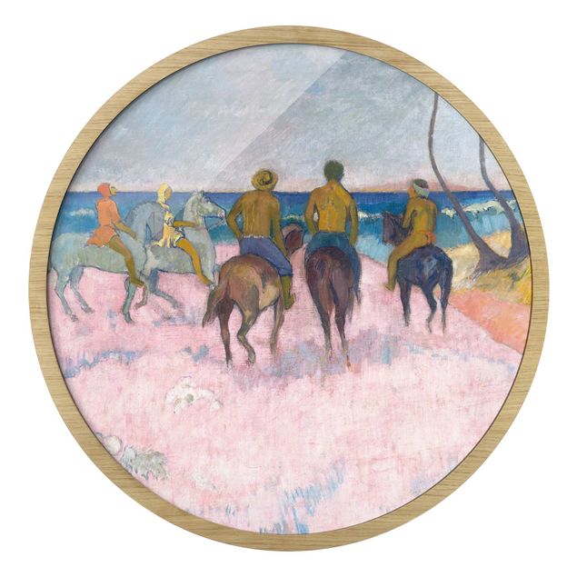 Kunstdruck Bilder mit Rahmen Paul Gauguin - Reiter am Strand