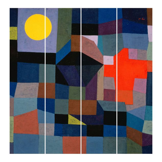 Kunstdruck Expressionismus Paul Klee - Feuer bei Vollmond