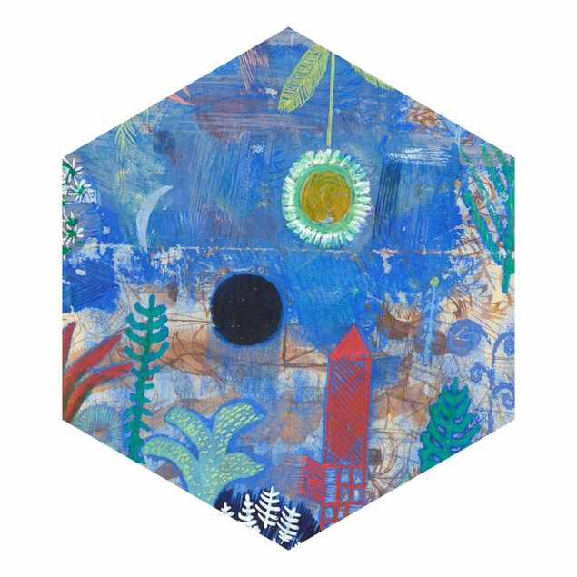 Hexagon Tapete Paul Klee - Versunkene Landschaft