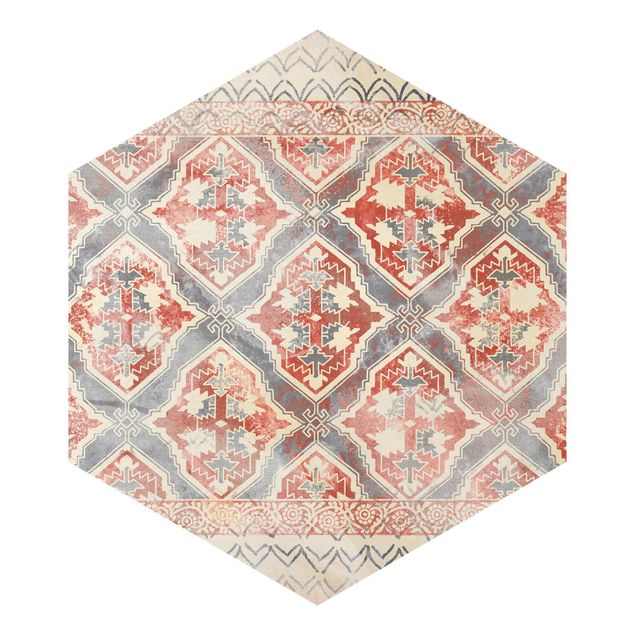 Design Tapete Persisches Vintage Muster in Indigo II