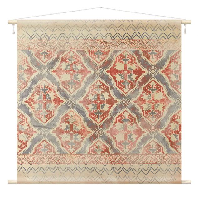 Wandteppich XXL Persisches Vintage Muster in Indigo II