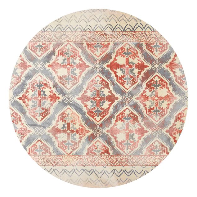 Retro Tapete Persisches Vintage Muster in Indigo II