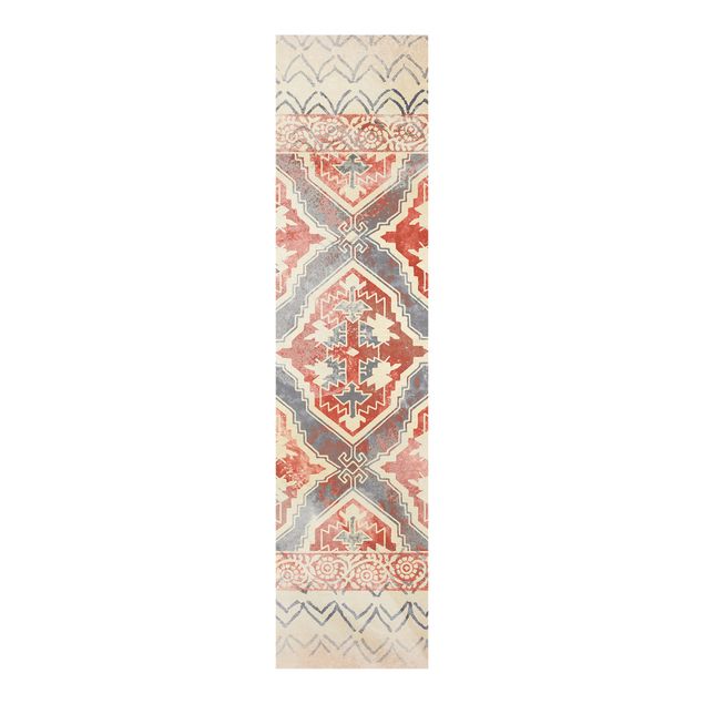 Schiebegardinen mit Motiv 3-teilig Persisches Vintage Muster in Indigo II