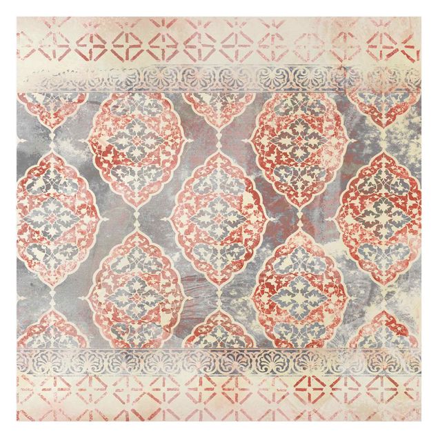 Fototapete - Persisches Vintage Muster in Indigo III - Quadrat
