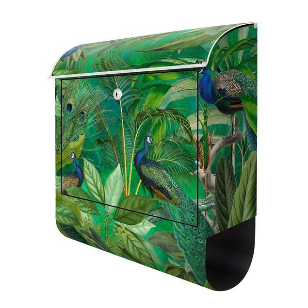Briefkasten Design Pfauen im Dschungel