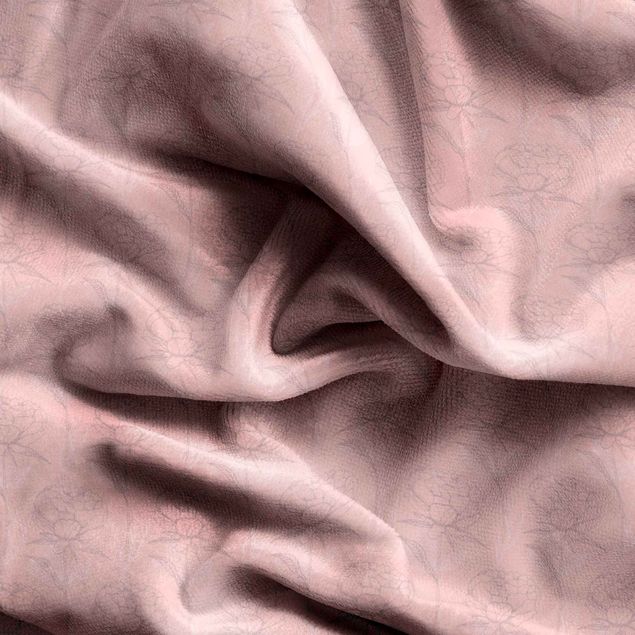 Vorhang Muster Pfingstrosen Muster - Blasses Pink