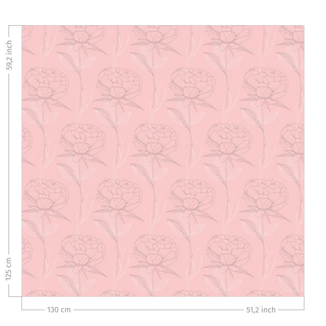 Blumenvorhänge Pfingstrosen Muster - Blasses Pink