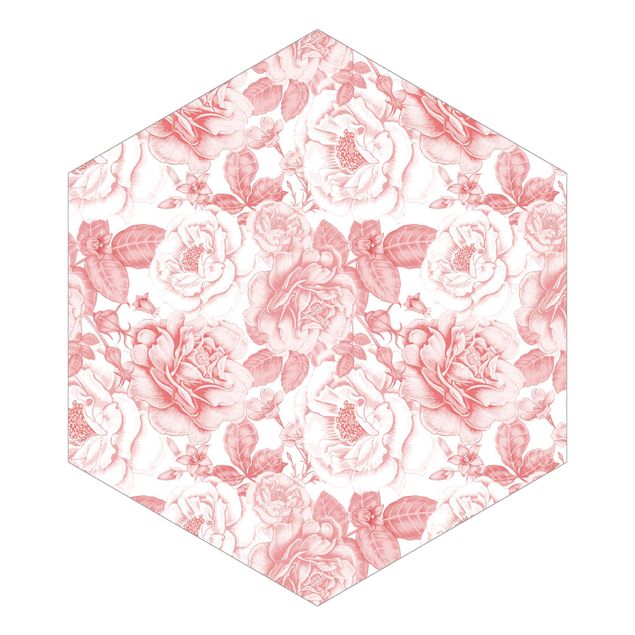 Design Tapete Pfingstrosen Pattern Rosa