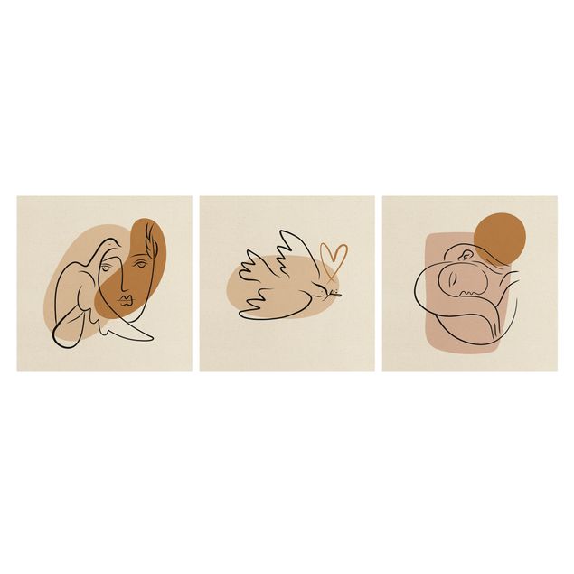 Abstrakte Leinwandbilder Picasso Interpretation - Tagträumen und Friedenstaube