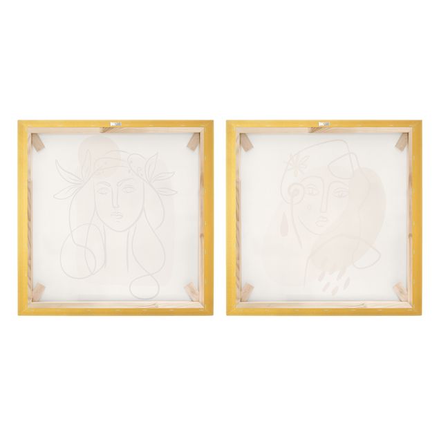 2-teiliges Leinwandbild - Picasso Interpretation - Zwei Musen