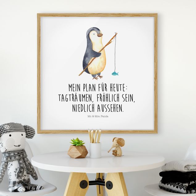 Gerahmte Bilder abstrakt Mr. & Mrs. Panda - Pinguin - Tagträumen