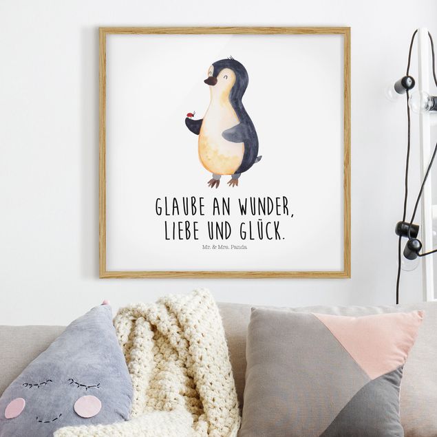 Wandbilder abstrakt Mr. & Mrs. Panda - Pinguin - Wunder und Glück