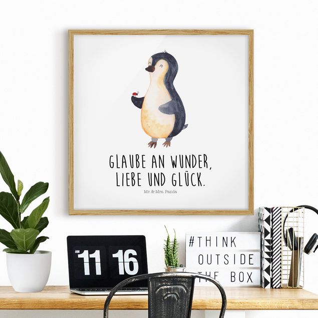 Wandbilder Tiere Mr. & Mrs. Panda - Pinguin - Wunder und Glück