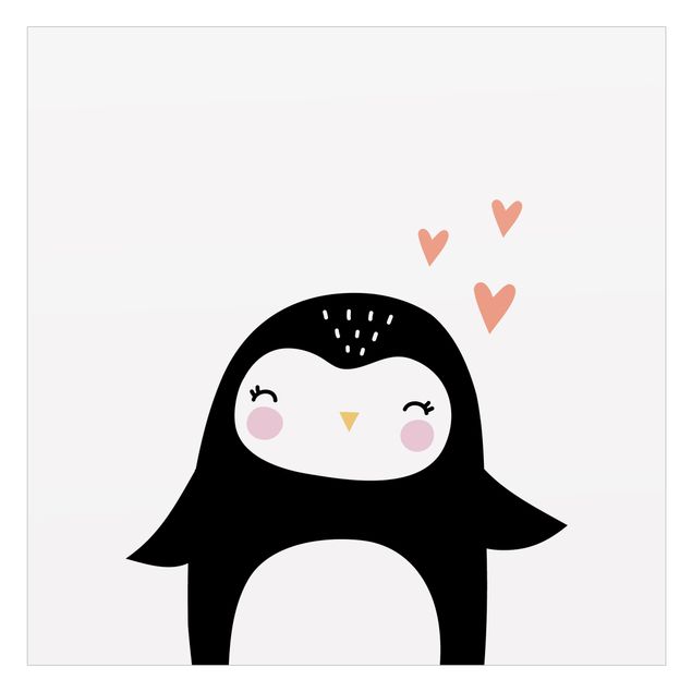 Fensterbilder selbstklebend Pinguin mit Herz