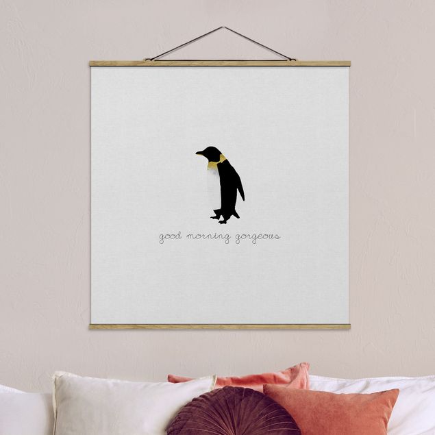 Wandbilder Pinguin Zitat Good Morning Gorgeous