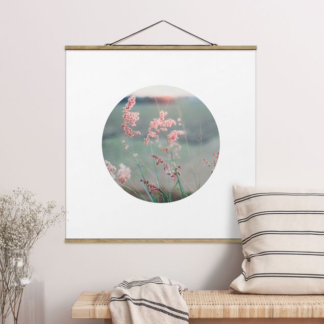 Schöne Wandbilder Pinke Blumen im Kreis