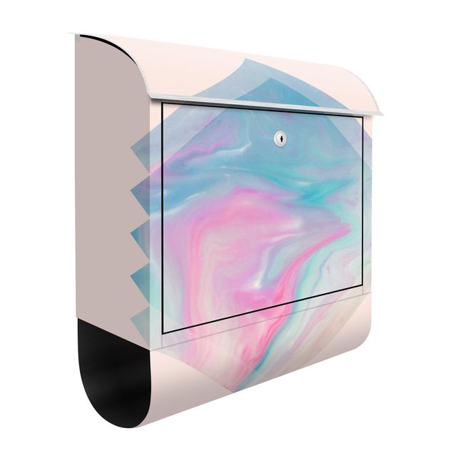 Designer Briefkasten Pinkes Wasser Marmor