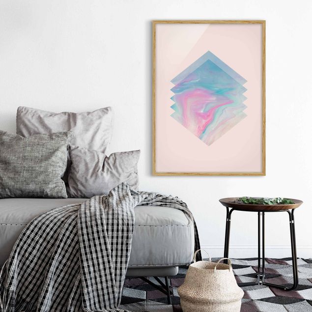 Schöne Wandbilder Pinkes Wasser Marmor