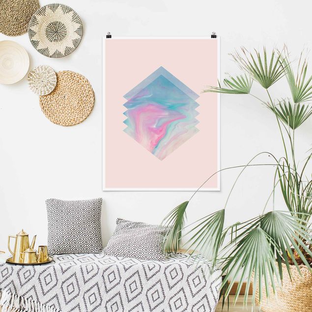 Schöne Wandbilder Pinkes Wasser Marmor