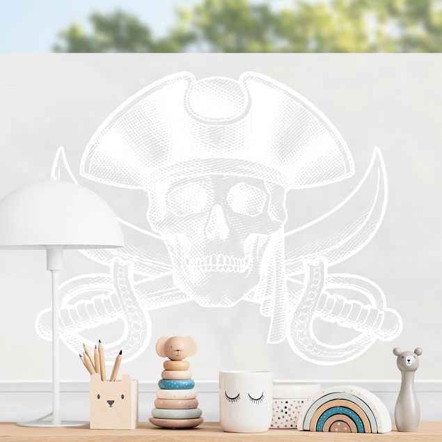 Fensterfolie Matt Piraten Logo